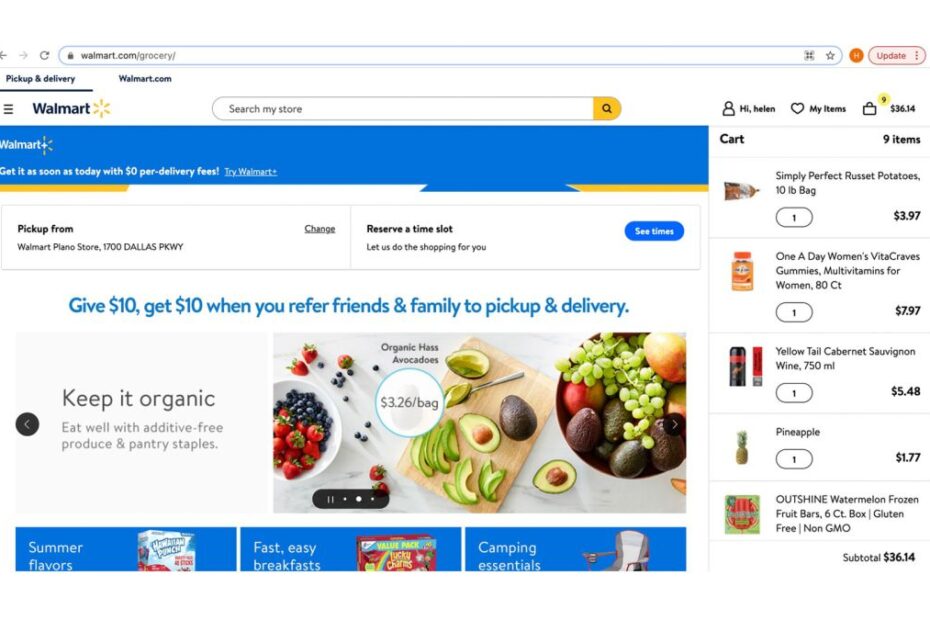 Walmart Grocery review: Image shows the website
