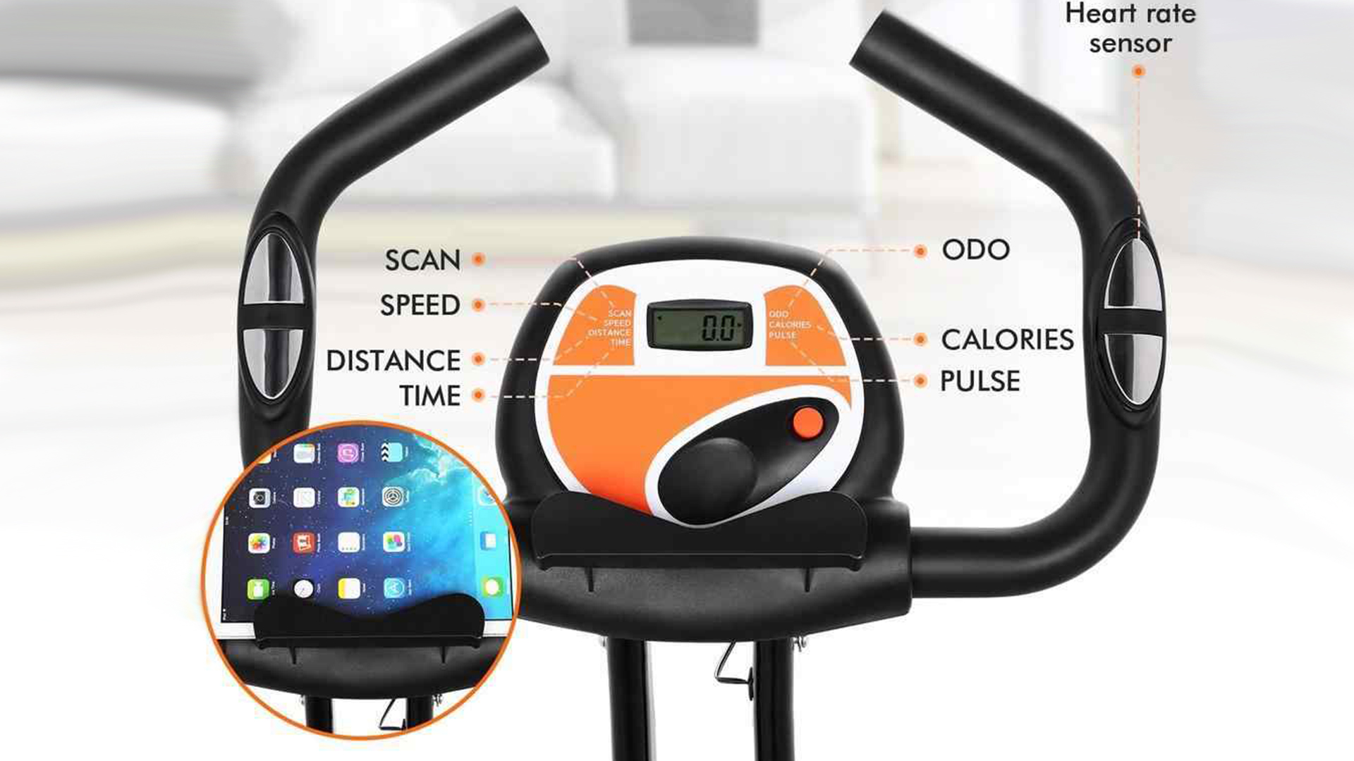 Test du vélo d'exercice droit pliant magnétique Exerpeutic: la console est facile à lire